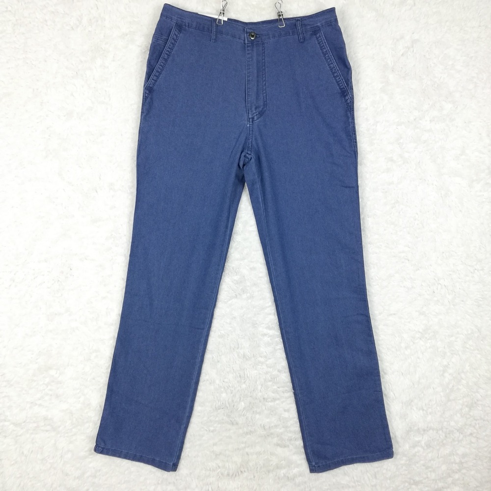 Jett Jeans Womens Straight Leg Blue Denim Flap Pocket Indigo Rinse 33 New